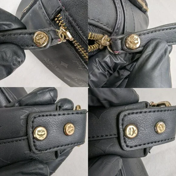 MCM Rucksack Visetos Black Canvas Small Leather Backpack - Picture 9 of 16